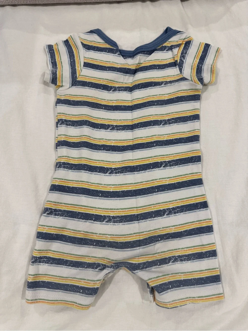 Striped Navy and Yellow Baby One-Piece Bodysuit